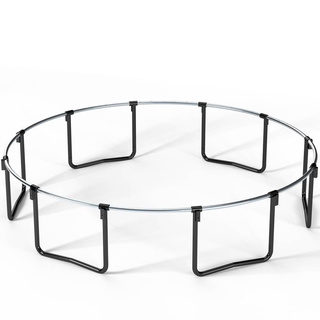 16-Foot Outdoor Trampoline with Safety Enclosure, Basketball Hoop & Ladder – Black and Red