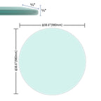 38.6-inch Round Tempered Glass Table Top – 0.4-inch Thick with Beveled Polished Edge