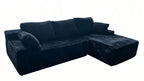 96" Black L-Shaped Compressed Sofa – Frameless, No Assembly Required - product detail image 9