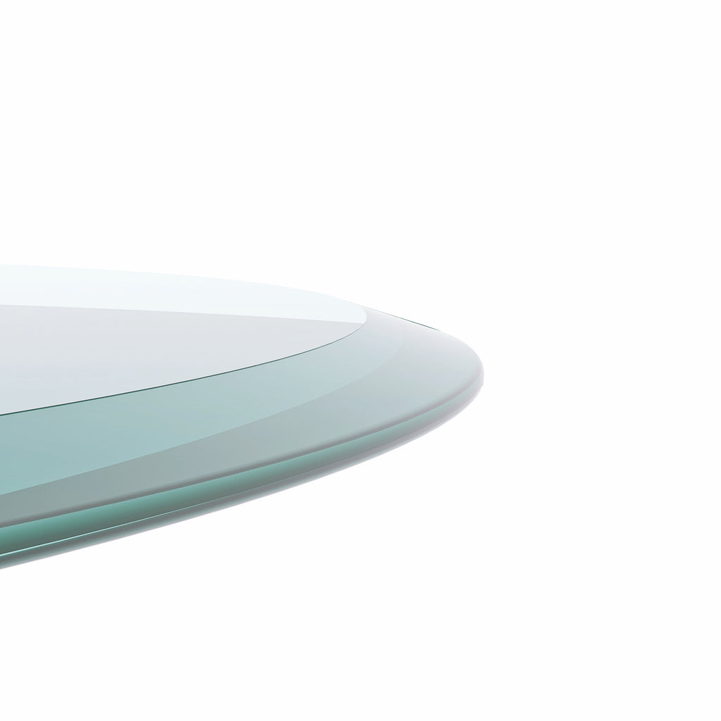 38.6-inch Round Tempered Glass Table Top – 0.4-inch Thick with Beveled Polished Edge