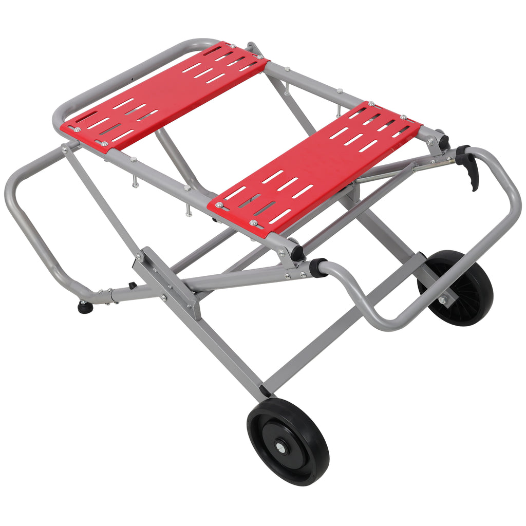 Rolling Foldable Table Saw Stand – Heavy-Duty Steel, 330 lb Capacity, Adjustable Height & 8" Wheels