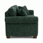 Irlanda Velvet Sofa — 3-Seat, Made in USA, Rolled Arms, Medium-Soft Cushions - product detail image 10
