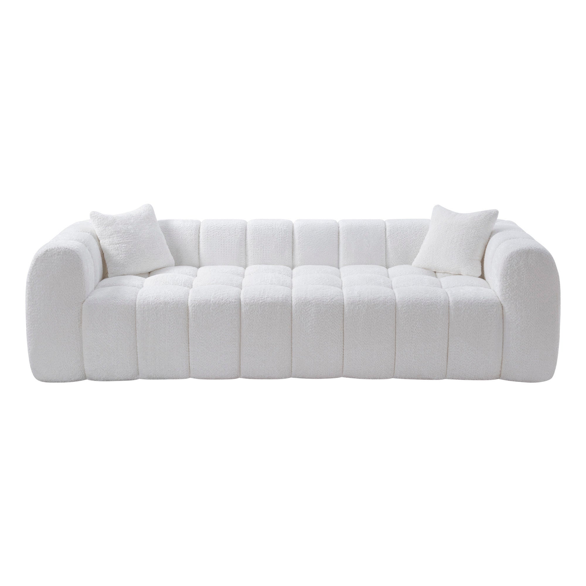 Marshmallow Cloud Compressed Sofa – 102.7" Oversized 4-Seat Boucle Living Room Sofa