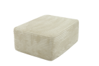 Beige Plush Fabric Ottoman with Foam and Spring Cushioning