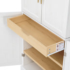 78.2" Tall Farmhouse Kitchen Pantry Cabinet – White, 6 Doors, 4 Adjustable Shelves, Hidden Drawer & Wine Rack