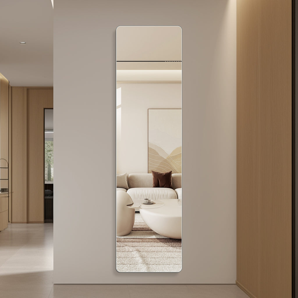 59 in x 16 in Full Length Wall Mirror – 5mm Copper-Free Silver Glass, Shatter-Resistant Backing