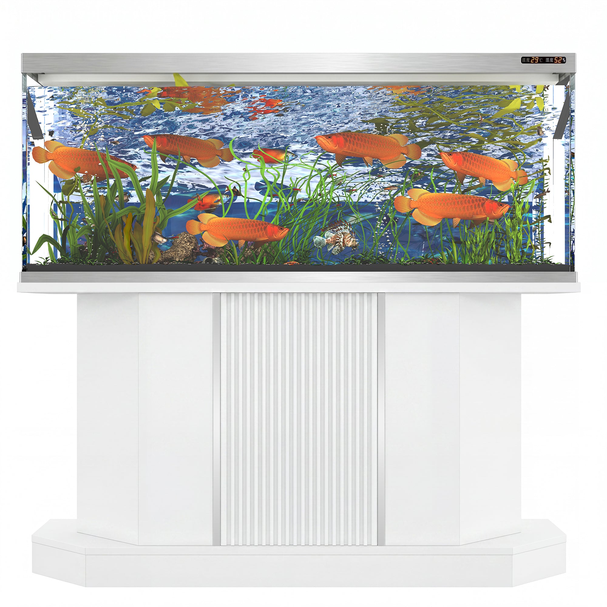Modern White Aquarium Stand for 55-75 Gallon Tanks – 880 lb Capacity, Built-in Power Outlet & Storage