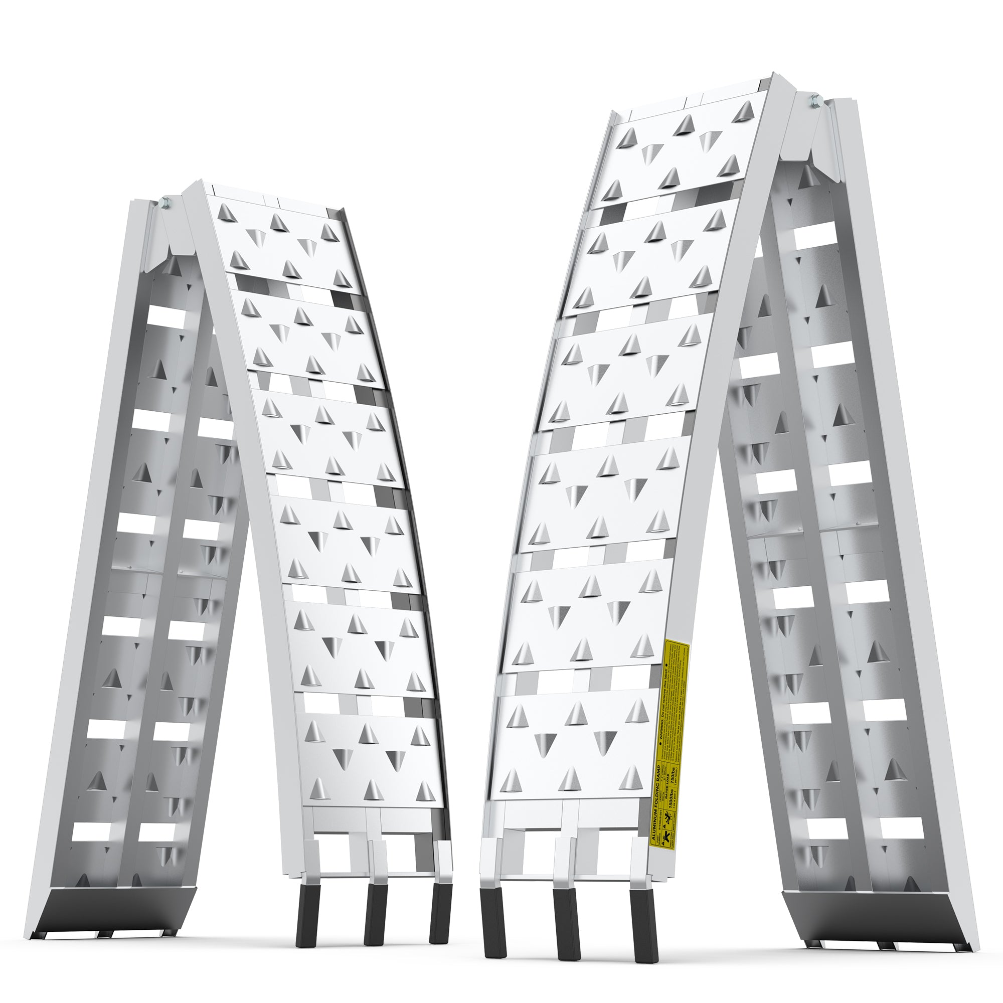 7.5 ft Aluminum Folding Loading Ramps for Pickup Trucks – 1500 lb Capacity, Anti-Slip Surface, 2-Piece Set
