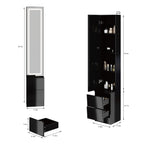 LED Full-Length Dressing Mirror Cabinet with Adjustable Brightness & Multi-Layer Storage