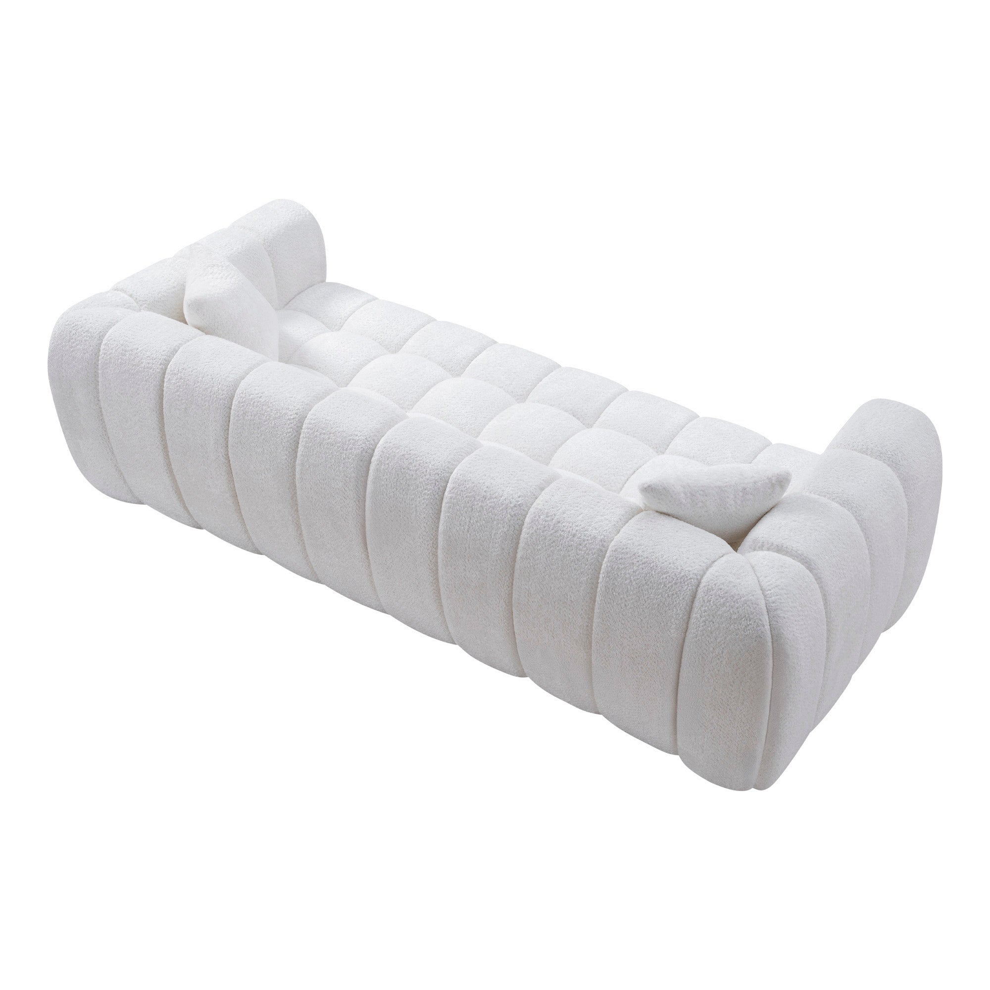 Marshmallow Cloud Compressed Sofa – 102.7" Oversized 4-Seat Boucle Living Room Sofa