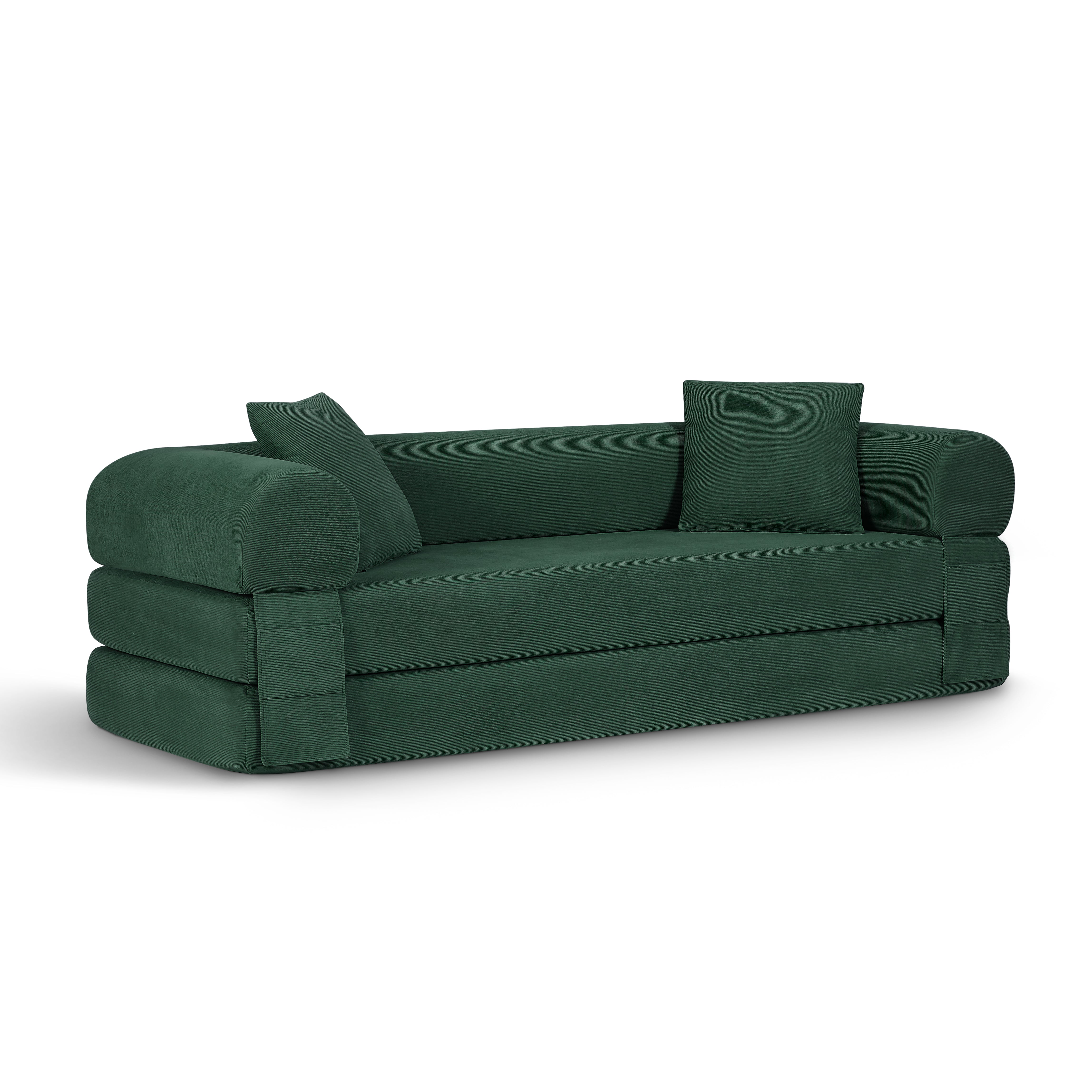 80-Inch Convertible Sofa Bed with Storage – Corduroy 3-Seat Sleeper Couch, No Assembly Required Secondary image