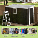 4 ft x 9 ft Metal Garden Shed with Hinged Door and Fixed Window