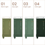 24-Inch Modern Green Bathroom Vanity Cabinet with Ceramic Sink