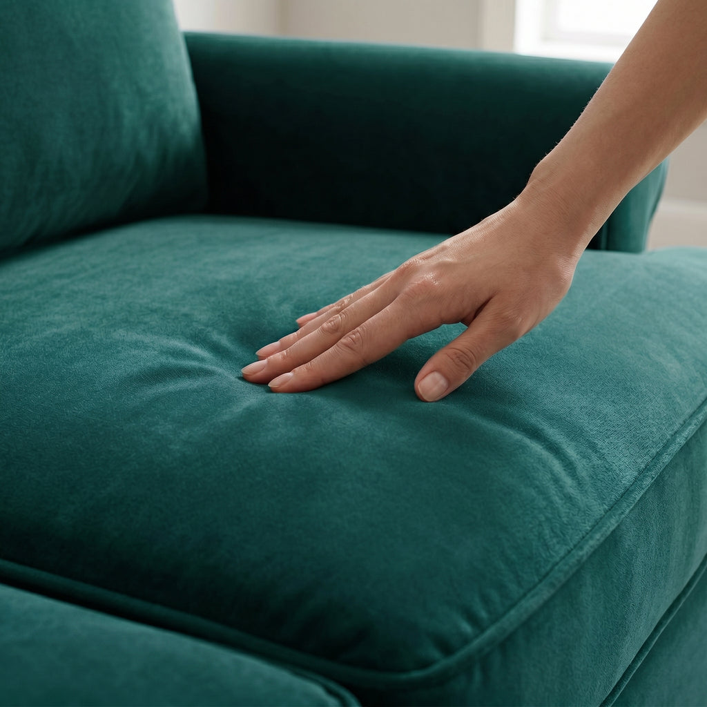 Irlanda Velvet Sofa – Made in USA, 2-Seat Classic Design in Antique Kelly Green - product detail image 8