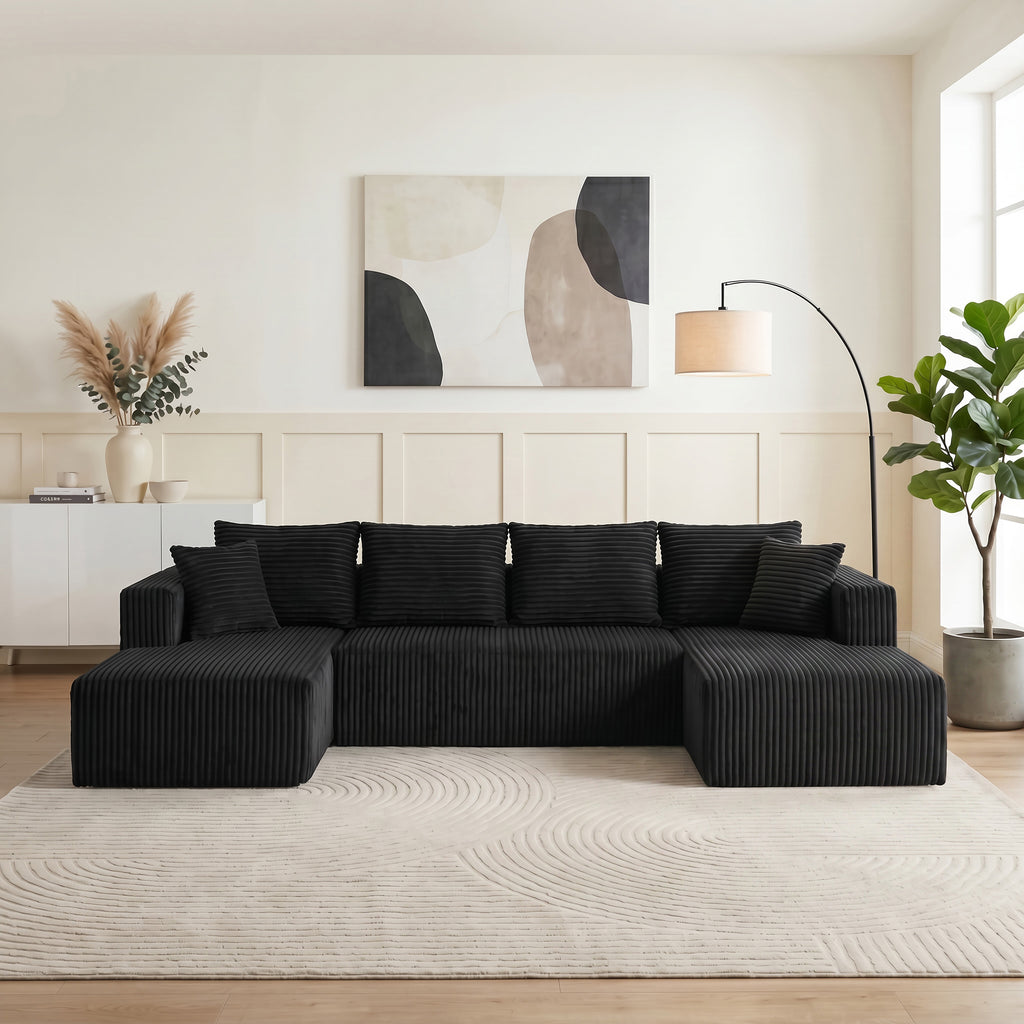 Double chaise section shown separately from main sofa unit