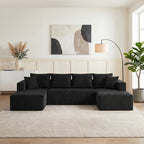 Double chaise section shown separately from main sofa unit