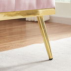 Pink Velvet 2-Seat Small Sofa with Gold Metal Legs