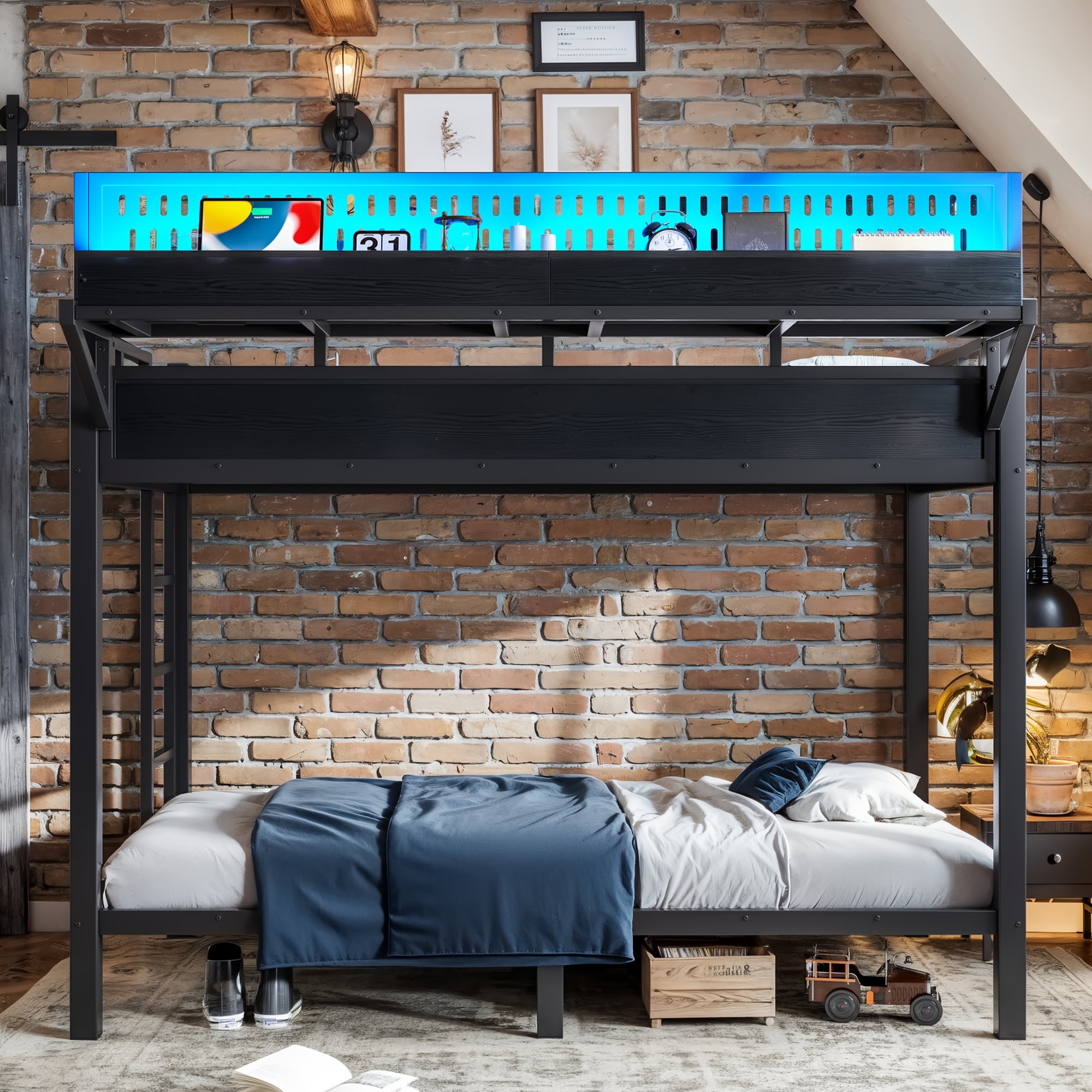 View showing 9.2 inch under-bed clearance for storage