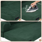 80-Inch Convertible Sofa Bed with Storage – Corduroy 3-Seat Sleeper Couch, No Assembly Required