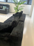 96" Black L-Shaped Compressed Sofa – Frameless, No Assembly Required - product detail image 7