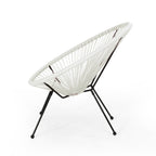 Anson Outdoor Basket Chair Set of 2 – White PE Rattan & Steel
