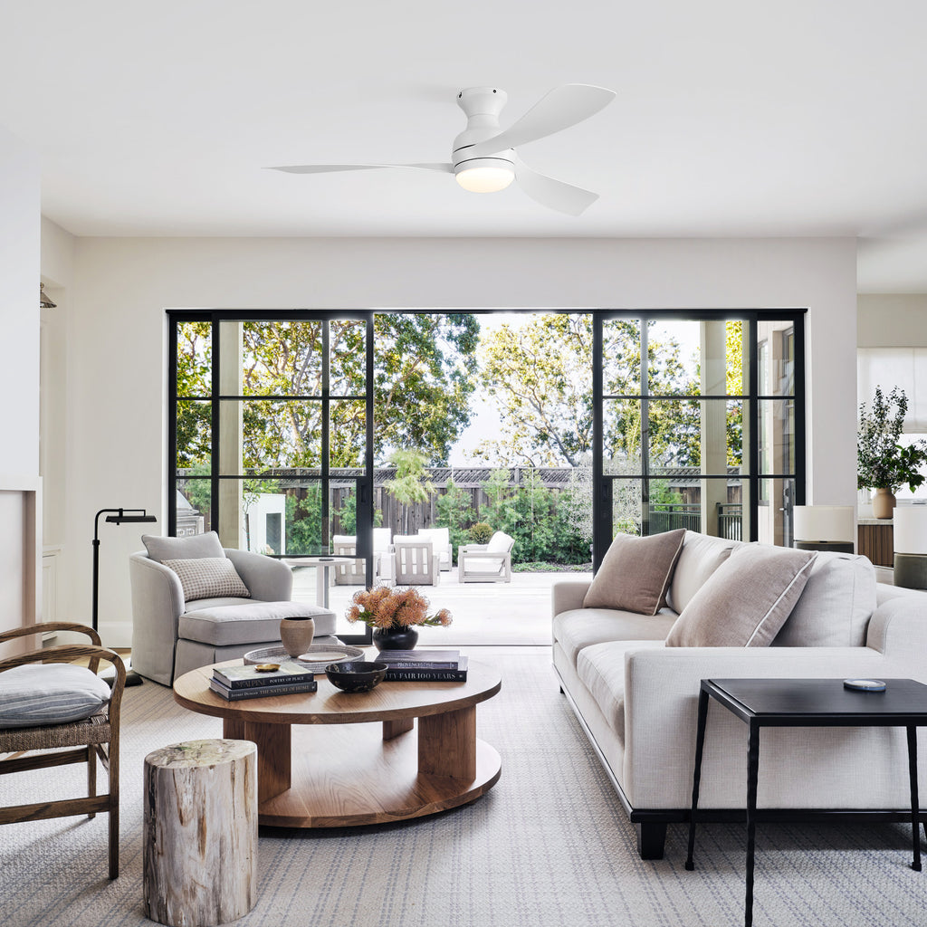 52-inch Low Profile Ceiling Fan with Dimmable Tri-Color LED Light and Quiet DC Motor