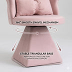Pink Butterfly Back Swivel Vanity Chair with Triangular Base
