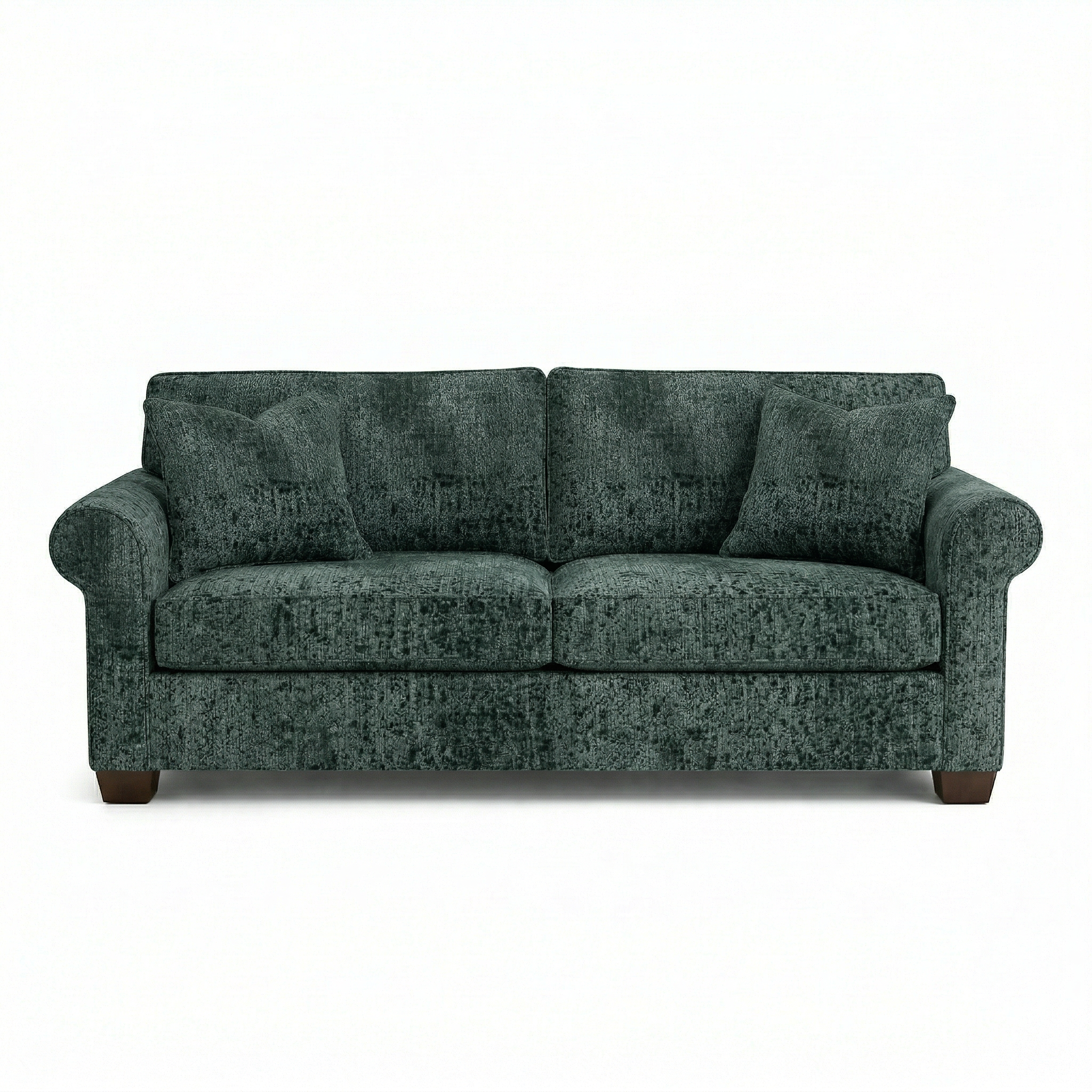 Irlanda Velvet Sofa — 3-Seat, Made in USA, Rolled Arms, Medium-Soft Cushions - product detail image 9