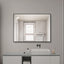 24 x 32 Inch Black Aluminum Bathroom Mirror – HD Copper-Free Silver Glass, Horizontal or Vertical Mount