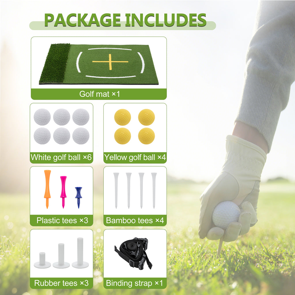 5'x4' Indoor/Outdoor Golf Hitting Mat with Cross Stance Guide & 7 Tee Positions