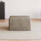 Camel Plush Corduroy Ottoman – No Assembly Required
