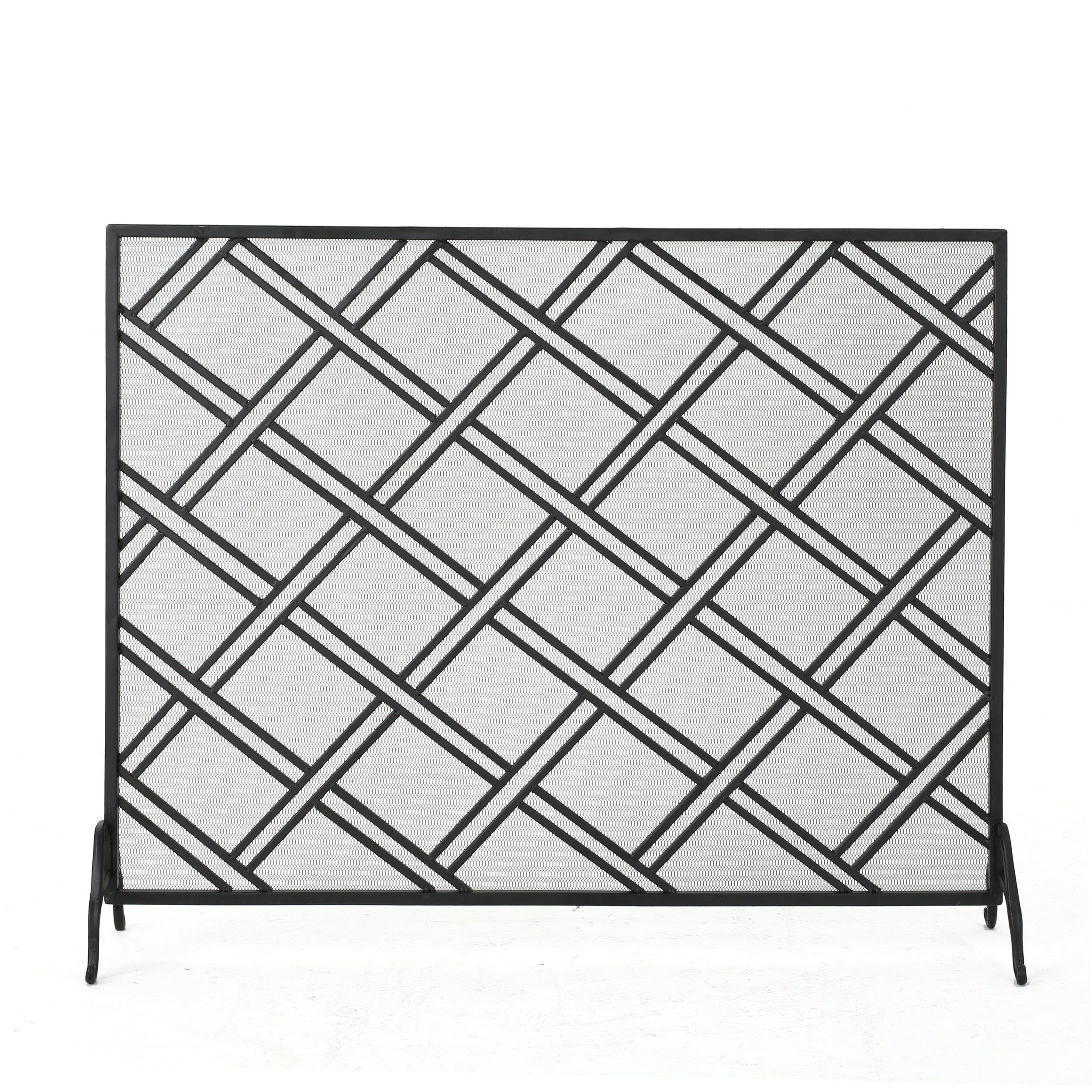 Christopher Knight Home Iron Fireplace Fire Screen – Black Secondary image