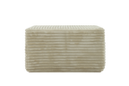 Beige Plush Fabric Ottoman with Foam and Spring Cushioning