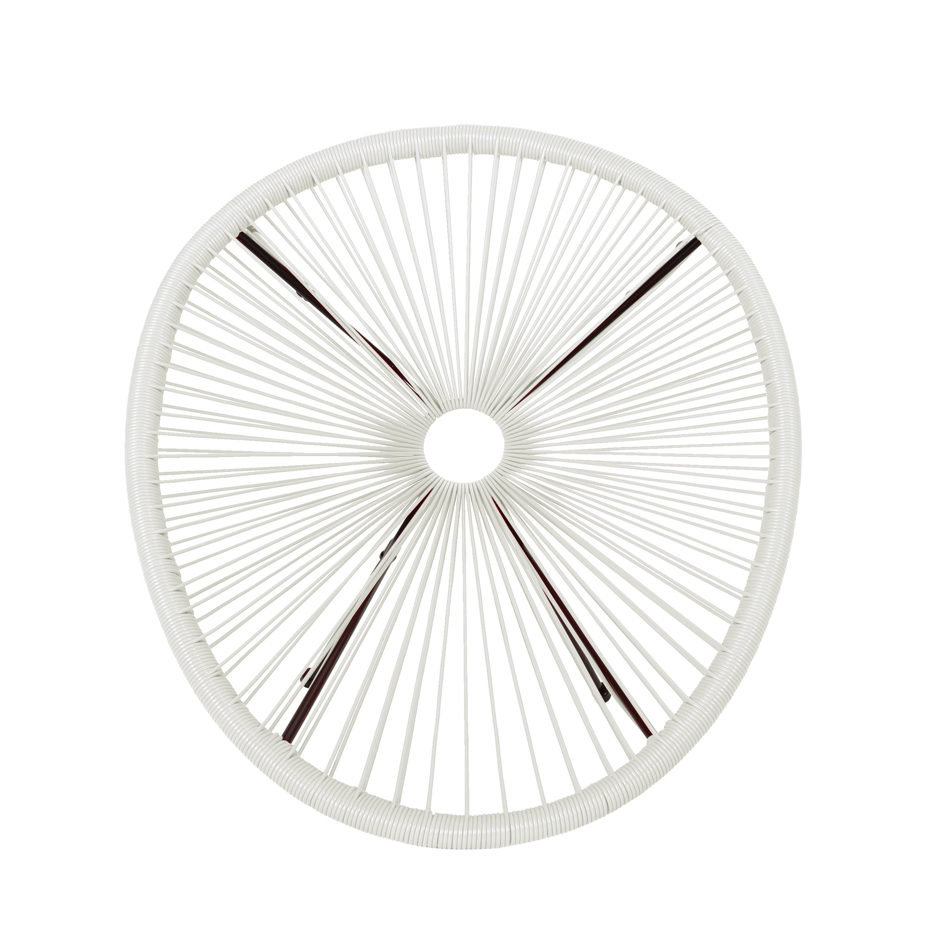 Anson Outdoor Basket Chair Set of 2 – White PE Rattan & Steel