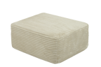 Beige Plush Fabric Ottoman with Foam and Spring Cushioning