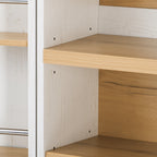 78.2" Farmhouse Kitchen Pantry Cabinet with 4 Doors, 3 Drawers & Adjustable Shelves, Retro White