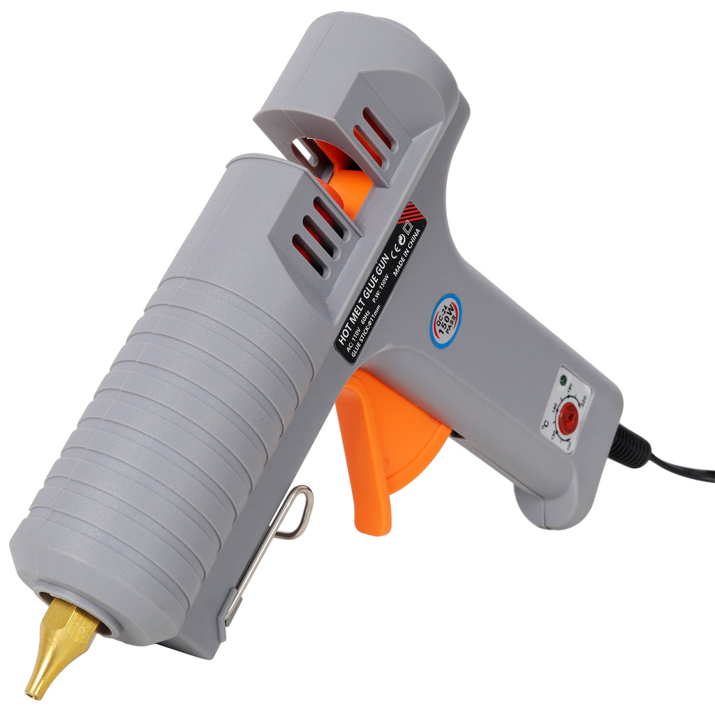 150W Adjustable Temperature Hot Glue Gun with 6 Copper Nozzles & 6 Glue Sticks
