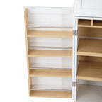78.2" Tall Farmhouse Kitchen Pantry Cabinet – White, 6 Doors, 4 Adjustable Shelves, Hidden Drawer & Wine Rack