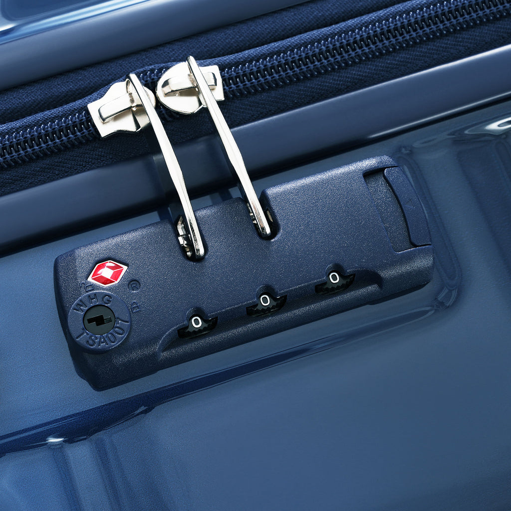 3-Piece ABS+PC Hard Shell Luggage Set with USB Charging Port – Gradient Blue