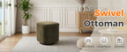 360° Swivel Vanity Stool in Olive Polyester – Makeup Chair & Accent Ottoman - product detail image 7
