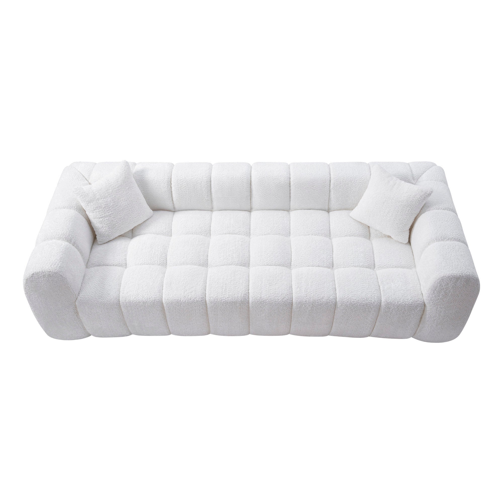 Marshmallow Cloud Compressed Sofa – 102.7" Oversized 4-Seat Boucle Living Room Sofa