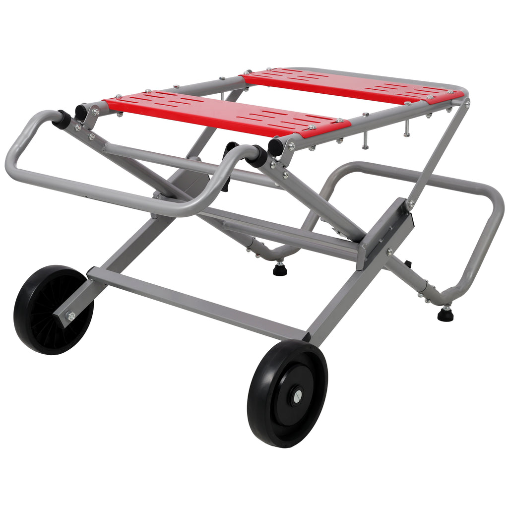 Rolling Foldable Table Saw Stand – Heavy-Duty Steel, 330 lb Capacity, Adjustable Height & 8" Wheels