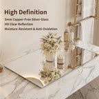 24 x 32 Inch Black Aluminum Bathroom Mirror – HD Copper-Free Silver Glass, Horizontal or Vertical Mount