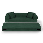 80-Inch Convertible Sofa Bed with Storage – Corduroy 3-Seat Sleeper Couch, No Assembly Required