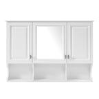 41 Inch Wall-Mounted Mirror Medicine Cabinet with Open Shelf and 3 Doors
