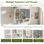 35-inch Wall-Mount Mirror Cabinet with Adjustable Shelves, Soft-Closing Door – Modern Bathroom Storage