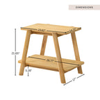 Metz Mid-Century Modern End Table with Shelf – Natural Oak Finish - product detail image 6