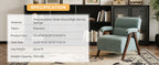 Mid-Century Modern Green Accent Chair with Solid Wood Frame & Tufted Cushion - product detail image 6