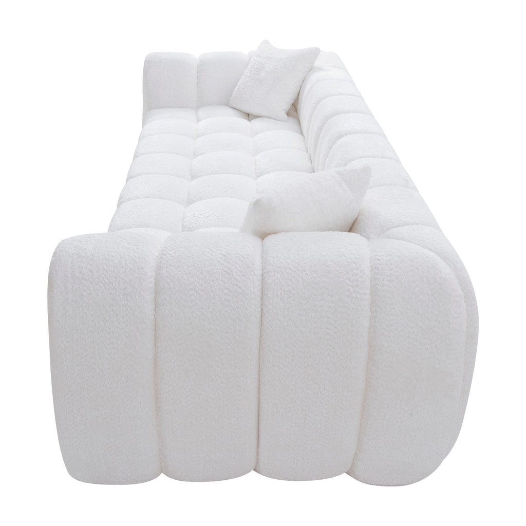 Marshmallow Cloud Compressed Sofa – 102.7" Oversized 4-Seat Boucle Living Room Sofa