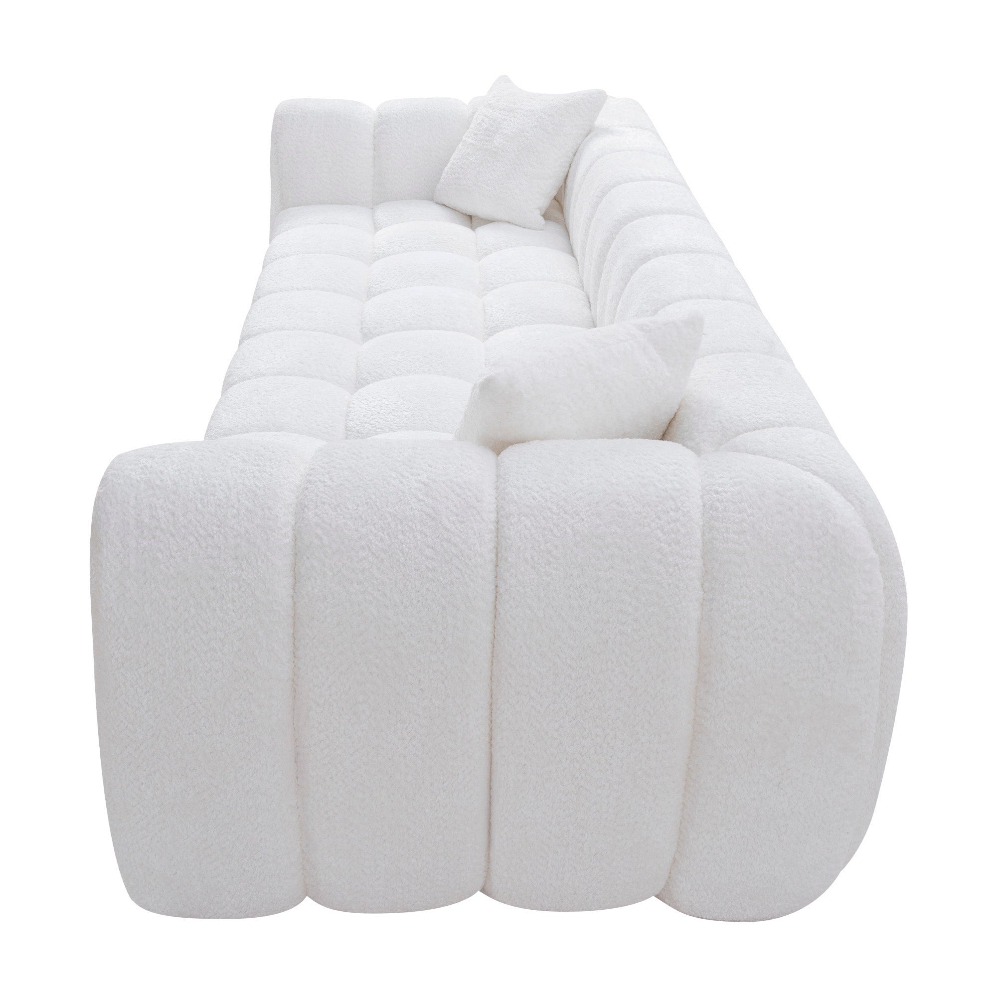Marshmallow Cloud Compressed Sofa – 102.7" Oversized 4-Seat Boucle Living Room Sofa